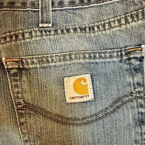 Carhartt Jeans Mens Tag Size 38x34 Blue Denim Straight Leg Relaxed Fit - Picture 5 of 10